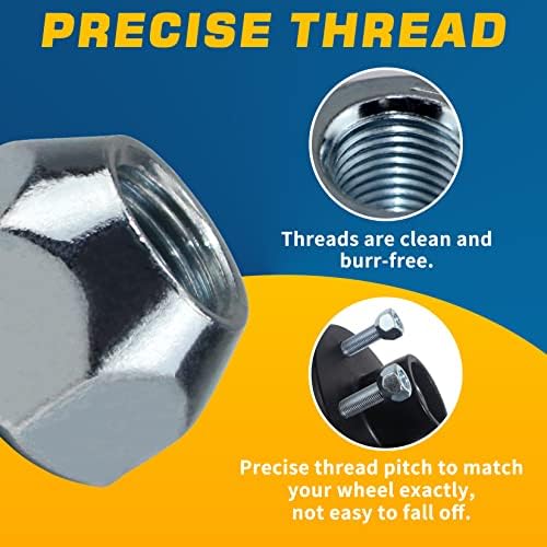 10pcs 1/2''-20 Trailer Lug Nuts Galvanized - Image 3