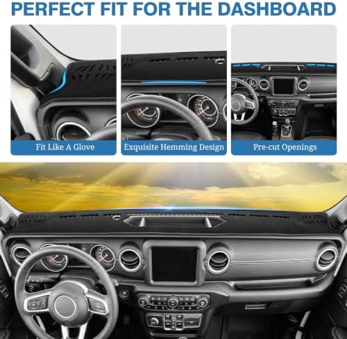 FIILINES Dash Cover for 2020-2024 Jeep Gladiator JT, Dashboard Mat Exact Fit - Image 4