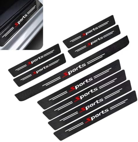9 PCS Car Door Entry Sill Protector, Sports Carbon Fiber Style Anti‑Scratch by Unknown