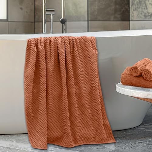 COTTON CRAFT Euro Spa Waffle Weave 6 Piece Towel Set - Image 4