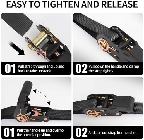 CARTMAN Ratchet Tie Down Straps, 1 in x 15 ft, 1500 lb - Image 4