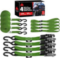Jack Boss Ratchet Tie Down Straps Set, 1500 lbs Break Strength, Fits by JACKBOSS
