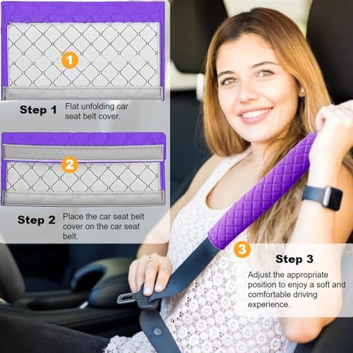 5 Pack Soft Comfort Car Seatbelt Cover Protector Pads Strap - Image 4