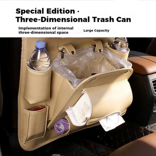 Backseat Car Organizer with Tray, 2 Pack Leather Seat Storage - Image 2