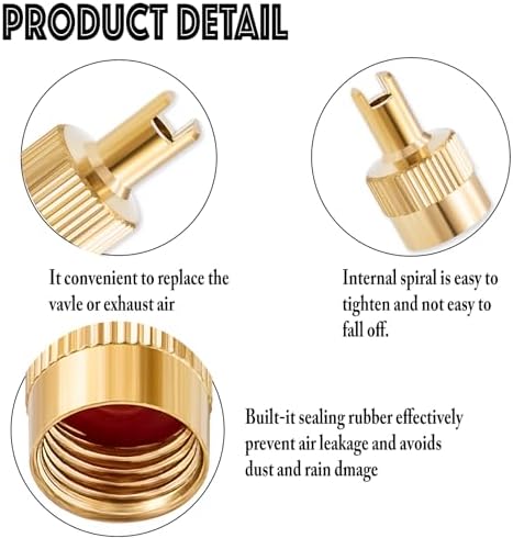 10PCS Tire Valve Stem Caps, Nickel Brass Slotted Slot Valve Stem Caps - Image 3