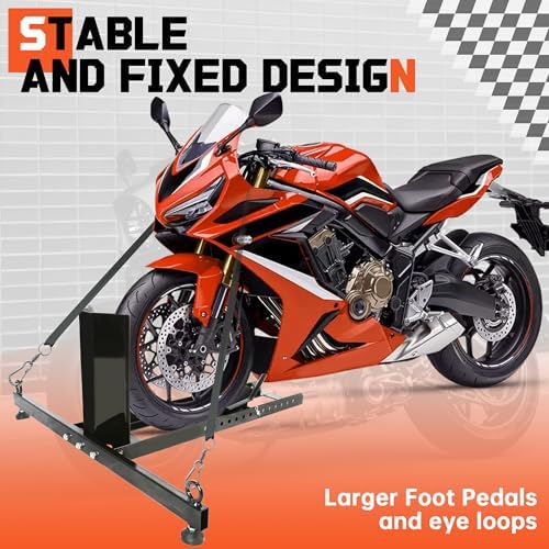 ECOTRIC Adjustable Motorcycle Wheel Chock Stand Upright 1800lb Capacity - Image 4