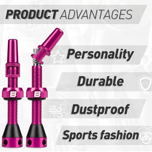 BWSHLF Tubeless Presta Valve Stem 40/44/55/60/65/80/100 mm, Super Light Alloy - Image 5