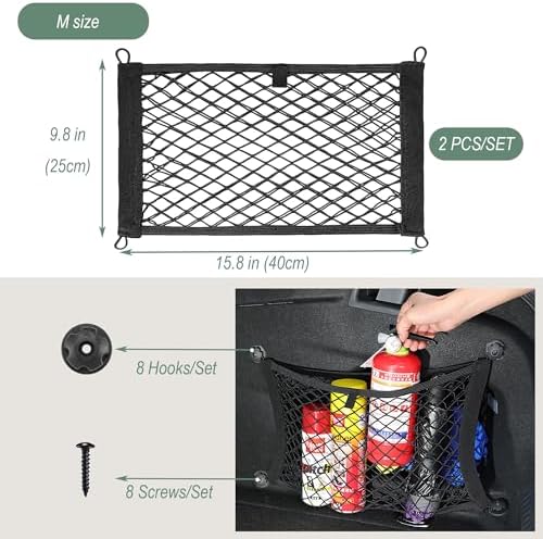2 Layer Small Cargo Net, Cargo Storage Pocket Net, Mesh Elastic Pouch Organizer - Image 2