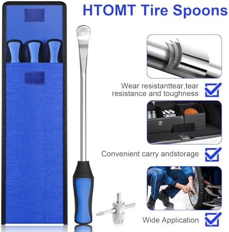 HTOMT 11.5" Tire Spoon Kit, Motorcycle Tire Changer Tire Removal Tool - Image 3