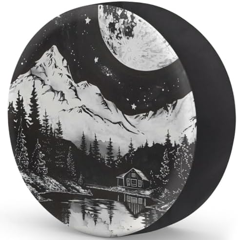 Rv Spare Tire Cover Wheel Mountain Forest Moon Tire Covers Wheel Protectors - Image 2