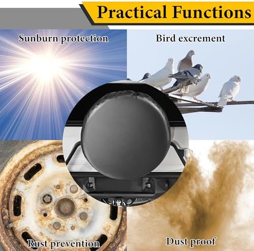 BFXM Spare Tire Cover, Fits Entire Tire Diameters 25.6-27.2 Inch - Image 5