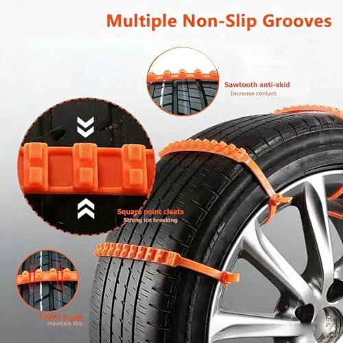 10PCS Universal Anti-Skid Snow Tire Chains, 2026 Upgraded Portable Emergency - Image 4