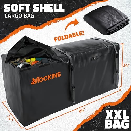 Mockins 40 Cu Ft XXL Trailer Hitch Cargo Carrier Bag Extra Wide 84"x24"x34" - Image 4