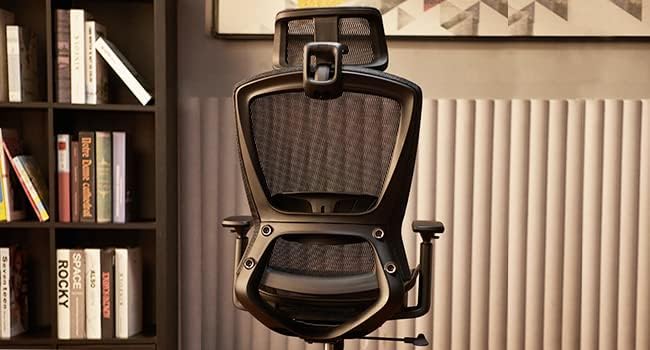 ELABEST Office Chair ELAMAX 1096E Headrest in Black, Adjustable Nylon Headrest - Image 4
