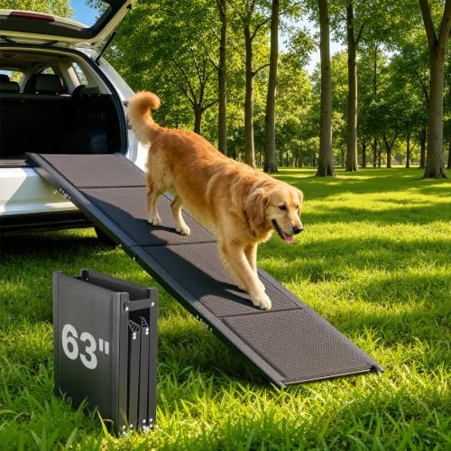 VEVOR Dog Ramp for Cars, Folding Pet Ramps for Medium & Large Dogs up to 250lbs by VEVOR