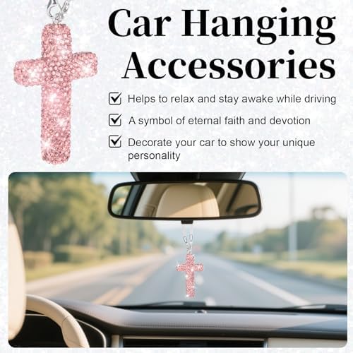 BFXM 2PCS Cross for Car Mirror Hanging - Image 6