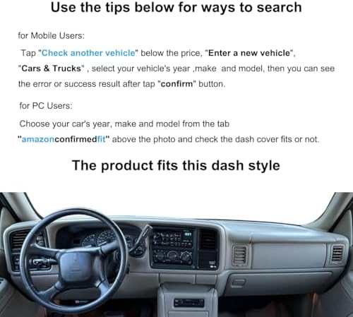 Yiz Dash Cover Mat Fit for 1999-2006 GMC Sierra/Chevy Chevrolet Silverado 1500 - Image 2