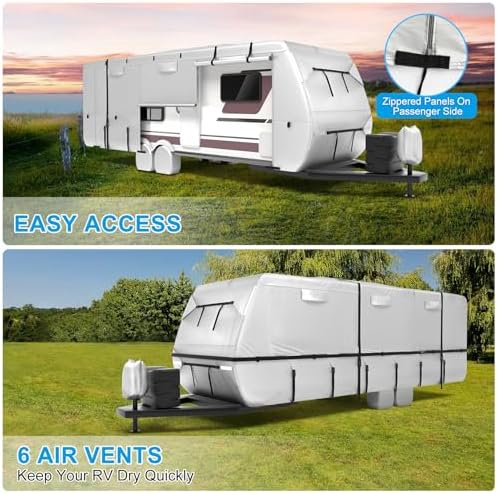 Mofeez Travel Trailer RV Cover 420D Oxford 35'-38' Camper Cover RV Covers - Image 5