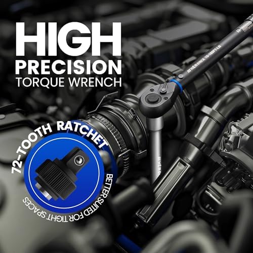 6PCS Click Torque Wrench Set, 1/4" 3/8" 1/2" Drive, 72-Tooth Ratchet - Image 3