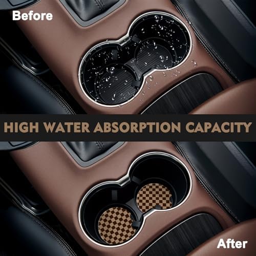 2 Pack Car Coasters for Cup Holders, Cute Car Accessories Interior - Image 2