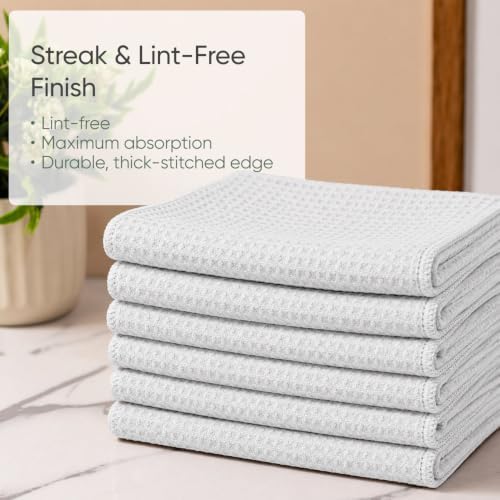 Kitchen Towels - Microfiber Waffle Weave Towels | Absorbent, No Lint, Commercial - Image 4