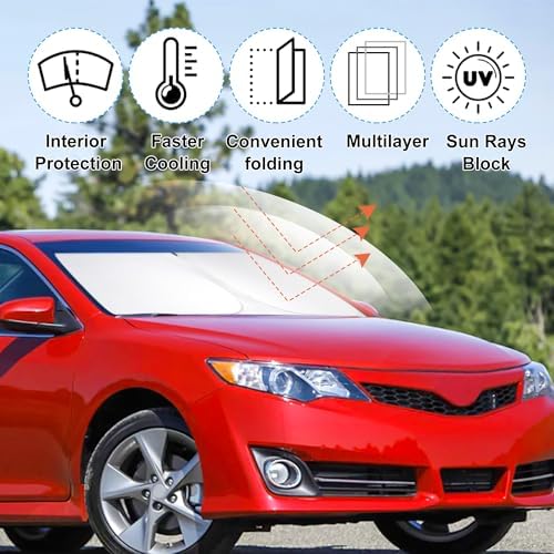 Windshield Sun Shade for 2012-2017 Toyota Camry Accessories - Image 2
