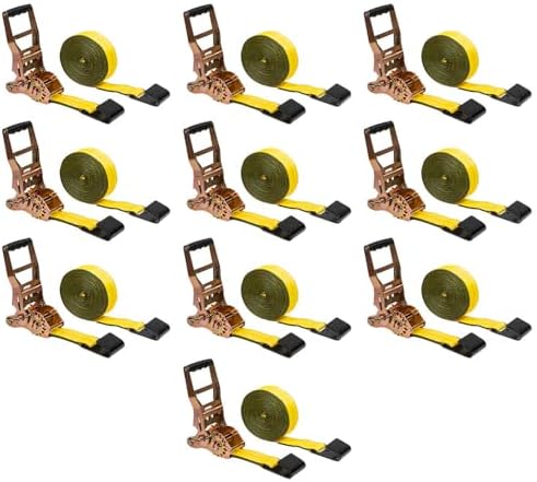 10 Pack 2" x30' Self-Tensioning Ratchet Tie Down Straps by MyteeProducts