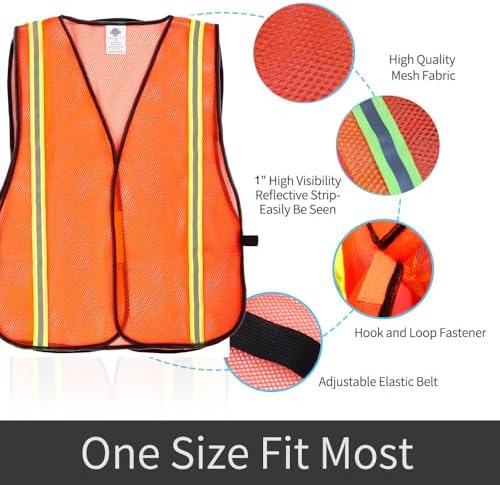 Dazonity Safety Vests, High Visibility Reflective Strips, Fit - Image 4