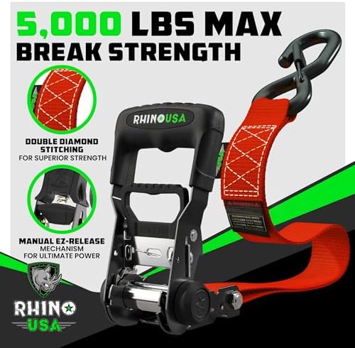 Rhino USA Heavy Duty Ratchet Tie Downs - Image 2
