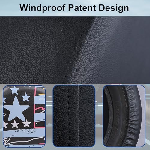Moonet Spare Tire Cover for RV Trailer, Truck，Waterproof PVC Faux Leather Tire - Image 3