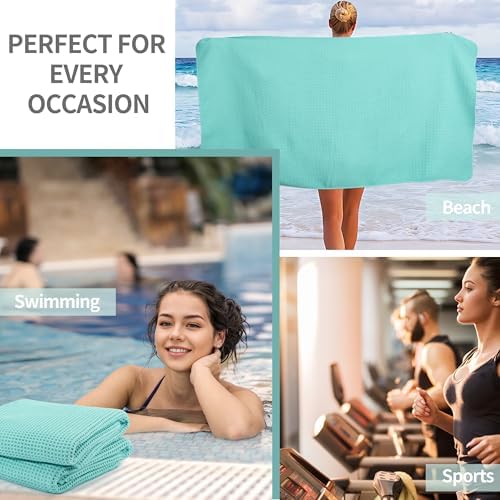 MICROFI Microfiber Waffle Bath Towels, 4 Pieces, Fast Drying, Lint Free 430 GSM - Image 7