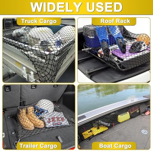 5'x7' Truck Cargo Net Stretches to 9'x12' Super Duty Bungee - Image 6