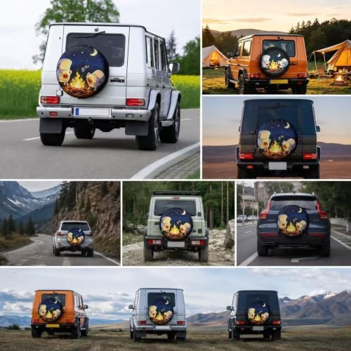 Spare Tire Cover with Marshmallow Campfire Wheel Protectors Weatherproof Spare - Image 5