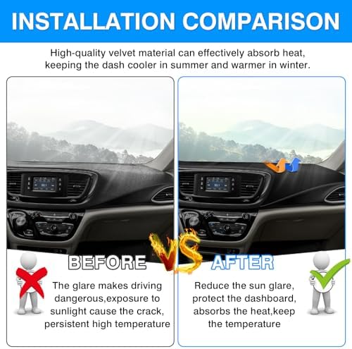 Autorder Dashboard Cover Mat for 2017-2025 2026 Chrsyler Pacifica Minivan - Image 3