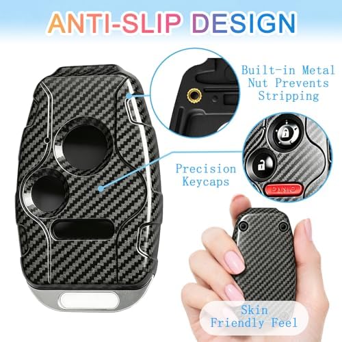 Key Fob Shell for Honda Accord Crosstour, Civic LX, Carbon Fiber - Image 2