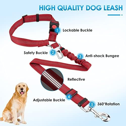 SlowTon Dog Seat Belt for Car, 2 Pack Dog Car Harness Seatbelt - Image 5