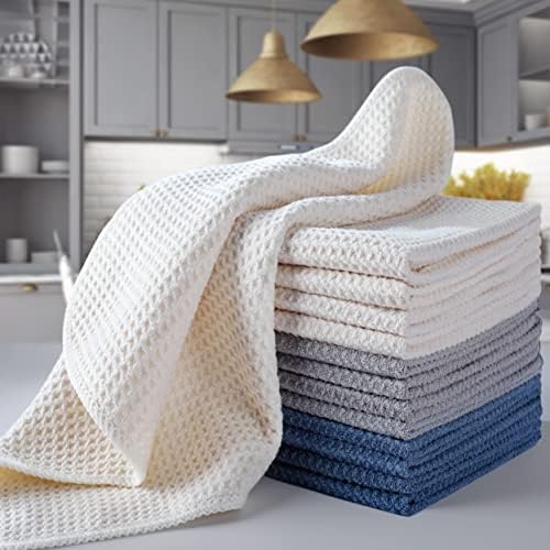 POLYTE 340 GSM Microfiber Waffle Kitchen Dish Cloth, 12x12 in, 12 Pack - Image 6