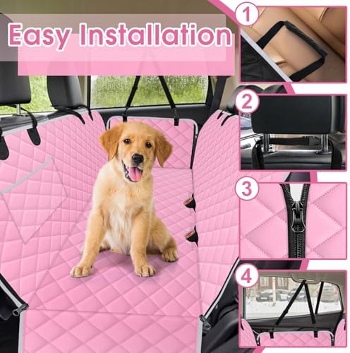 Waterproof Dog Car Seat Cover for Back Seat, Pet Hammock-S - Image 5