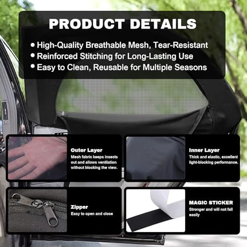 Car Window Shades, Upgrade Double Mesh Car Side Windows Cover - Image 5