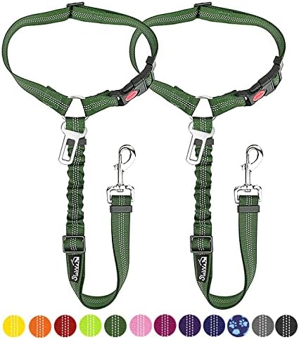 SlowTon Dog Seat Belt for Car, 2 Pack Dog Car Harness Seatbelt by SlowTon