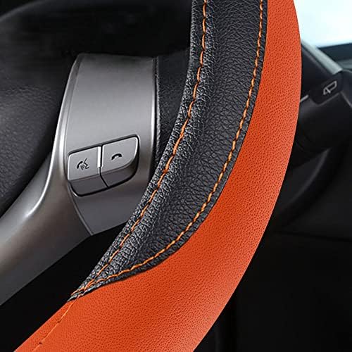 Leather Car Steering Wheel Cover, Universal Fit - Image 5