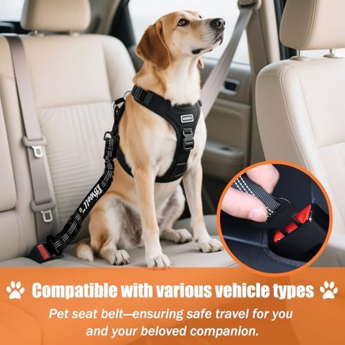 IBWell Dog Seat Belt, 3 Piece Set Retractable Dog Car Harness Adjustable Dog - Image 6