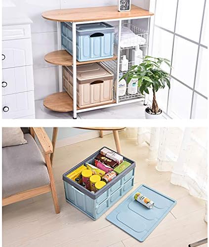 Lidded Storage Bins 2 Pack 30L Collapsible Storage Box Crates Plastic Tote - Image 6
