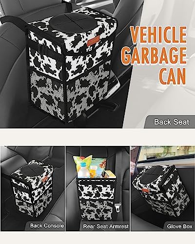 Pritent Car Trash Can with Lid Leakproof Car Garbage Bag Vehicle Trash Bin - Image 6