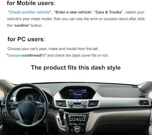 Dash Cover Mat Custom Fit for Honda Odyssey, Dashboard Pad Cap Carpet Protector - Image 2