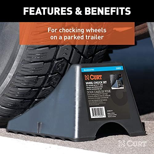 CURT 22800 Black Plastic Wheel Chocks - Image 4