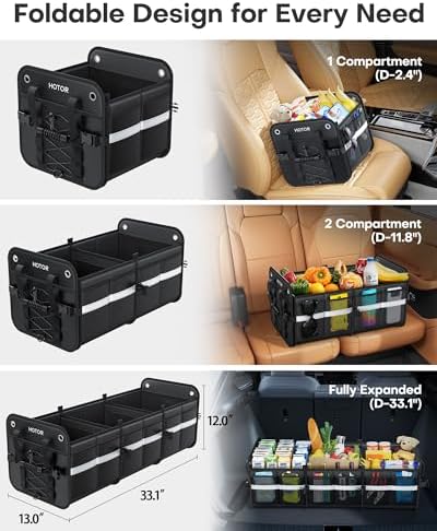 HOTOR Trunk Organizer for SUV – Car Storage Box Collapsible Car Organizer - Image 2