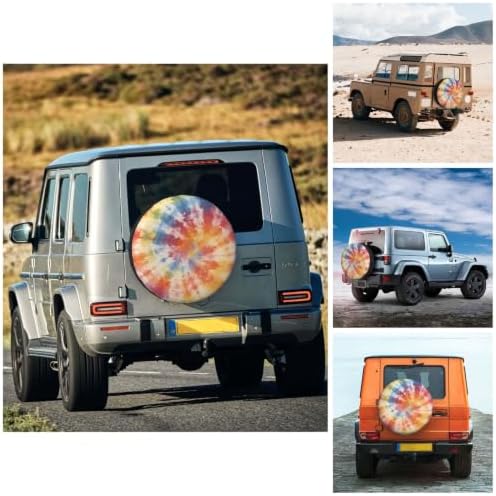 Tie Dye Spare Tire Cover Waterproof Wheel Cover 17 Inch Universal Fit - Image 4
