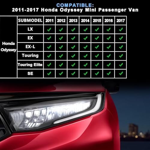 Front Floor Mats for Honda Odyssey 2017 2016 2015 2014 2013 2012 2011 Mini - Image 2