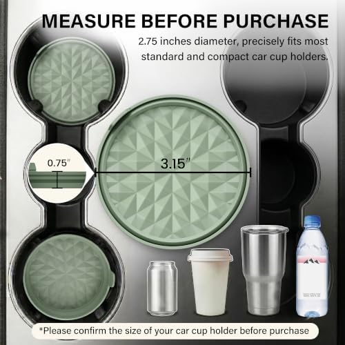 Silicone Car Coasters Set of 4, 3.15" Foldable Cup Holder Mats - Image 2